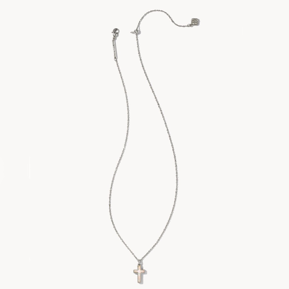 Kendra Scott Iridescent Opal Cross Necklace - Picture 2 of 4